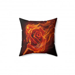 Burning Rose Pillow Spun Polyester Square Pillow
