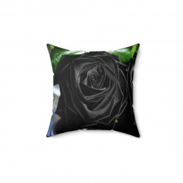 Beautiful Black Rose Spun Polyester Square Pillow gift