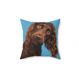 Look into my eyes doggy Spun Polyester Square Pillow gift