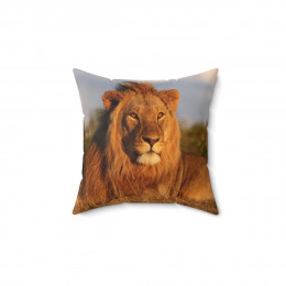 The Majestic Lion King of the Jungle Spun Polyester Square Pillow gift