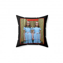 The Shining ghost sisters on black Spun Polyester Square Pillow gift