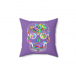 Beautiful Sugar Skull on violet Spun Polyester Square Pillow gift