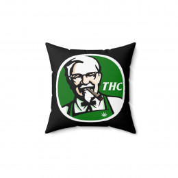 THC Col Green Flower on black Spun Polyester Square Pillow gift
