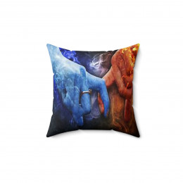 Opposites Attract in Love Pillow Spun Polyester Square Pillow