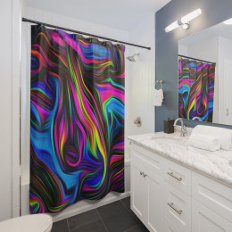 Color SWIRL Design Number 1 Shower Curtains