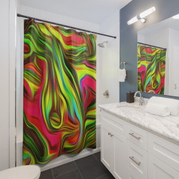 Color SWIRL Design Number 4  Shower Curtains