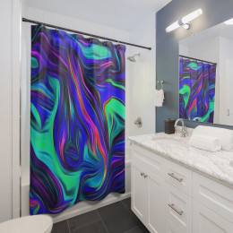 Color SWIRL Design Number 5  Shower Curtains