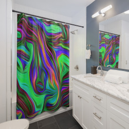 Color SWIRL Design Number 6 Shower Curtains