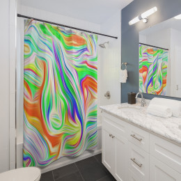 Color SWIRL Design Number 9  Shower Curtains