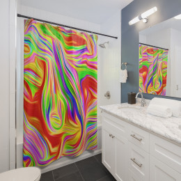 Color SWIRL Design Number 10  Shower Curtains