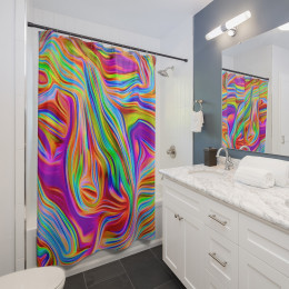Color SWIRL Design Number 12 Shower Curtains