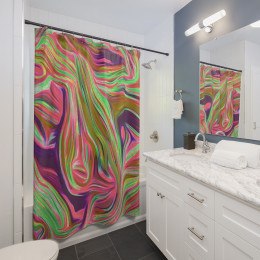 Color SWIRL Design Number 15 Shower Curtains