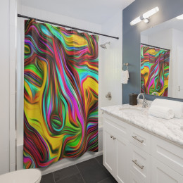 Color SWIRL Design Number 17 Shower Curtains