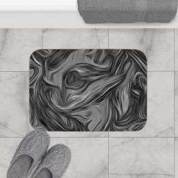 Color SWIRL Design Number 7 on Black Bath Mat
