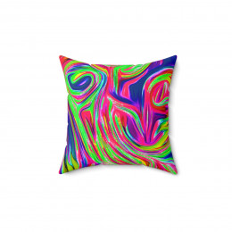 Color Swirl  Design number 14 Pillow Spun Polyester Square Pillow