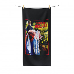 The Horror of Dracula Vampire monster  Movie Poster on Black Polycotton Towel