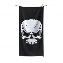 Evil Skull on Black Polycotton Towel