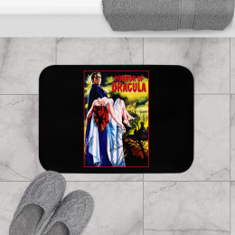 The Horror of Dracula Vampire monster Movie Poster  on Black Bath Mat