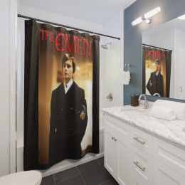 The Omen II Damian on Black Shower Curtains