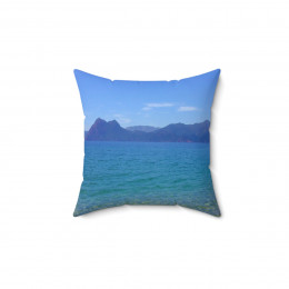 Corsica on the Water Pillow Spun Polyester Square Pillow
